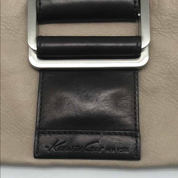 Kenneth Cole Leather Buckle Brown Clutch - Picture 7 of 8